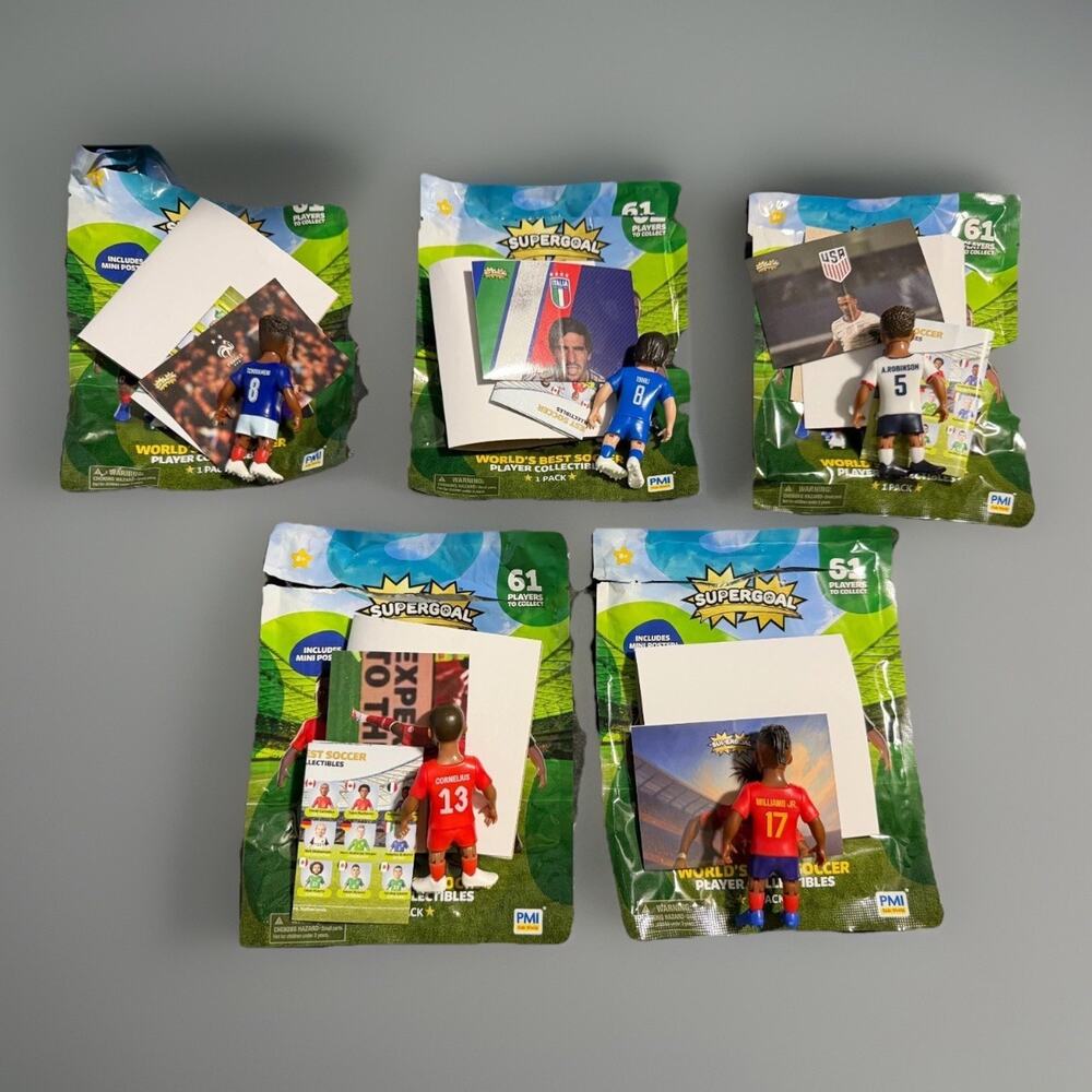 🔥Lot Of 5 World Cup Supergoal Best Soccer Collectible Figures Blind Bag BNWT🔥